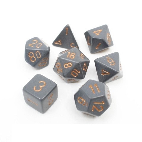 Opaque Dark Grey Copper - Polyhedral Rollespils Terning Sæt - Chessex